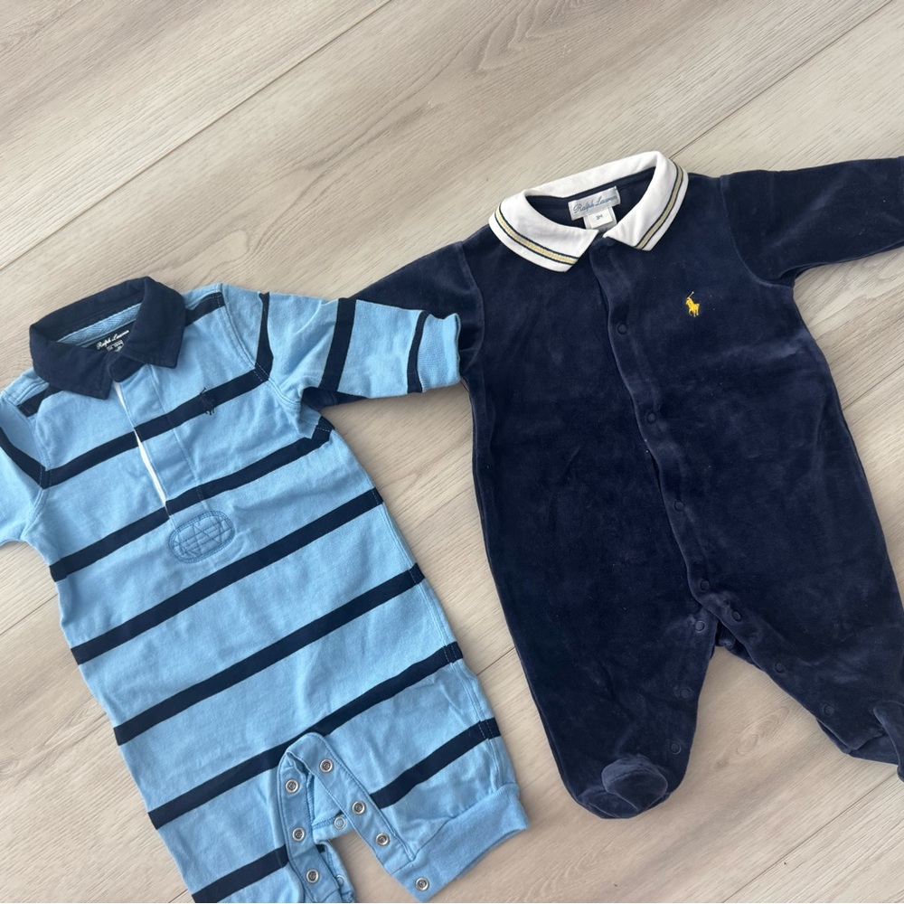Ralph Lauren Kids One Piece Set - Light Blue and Navy